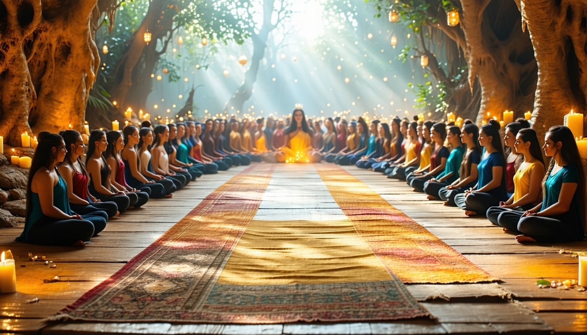 Creators embodying their potential in a sacred space.